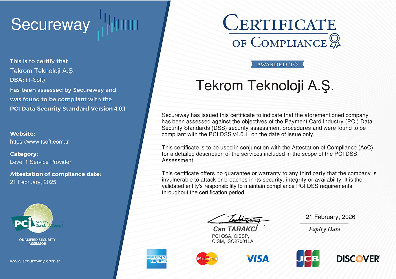 PCI DSS Sertifikası